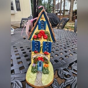 Charming Ceramic House by Blue Sky Tea light.